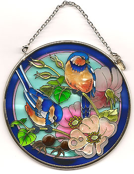 Hand-painted glass Sun Catcher.
