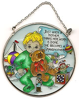 Hand-painted glass Sun Catcher.