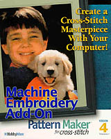 Pattern Make is an easy-to-use Windows program that lets you imagination be the only boundary to creating personalized cross-stitch. You can easily make an original design by "virtually" stitching it with the mouse. You can also create a design by converting your scanned photographs. This version also includes additional features for exporting your designs for stitch-out on an embroidery machine.