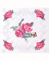 One of two beautiful pillows blending floss embroidery with candlewicking.