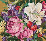 New - Eye-Popping Splendor! Any viewer will be impressed with this spectacular Wool Needlepoint floral bouquet designed by Nancy Rossi.