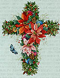 Winter Floral Cross: Winter Floral Cross is as beautiful as those Holiday flowers in & outside your door. Design by Nancy Rossi from Kooler Design Studio.