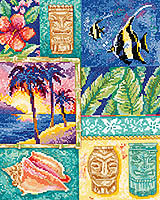 TIKI TROPICAL COLLAGE Remembering that great vacation, or a picture to put at the beach house. Thinking of warm summer days Design by Andrea Tachiera from Kooler Design Studio