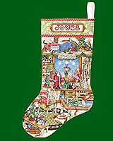 Crafter's holiday extravaganza. Step into the creative work of artistic talents. Stitch this tribute to all who imagine, create and use their skills to produce a unique gift.
