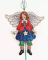 Dance with an endearing golden haloed Jumping Jill. This jumping Jill will bring 'ooohs and aaahs' from all who receive this delightful ornament.