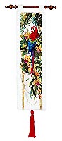 Rain Forest Ready! Famed for its colorful plumed beauty and legendary for its wild calls, this stunning parrot finds an exotic, flower-filled tropical paradise an enchanting place to perch. An outstanding accent, a beautiful accomplishment.