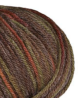 Alpaca fibers give warmth and the silk gives a subtle shimmer to the worsted weight superwash Merino wool in 7 soft colorways.