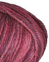Alpaca fibers give warmth and the silk gives a subtle shimmer to the worsted weight superwash Merino wool in 7 soft colorways.