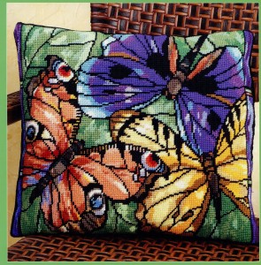 Stained Glass Butterflies and their companion: Stained Glass Sunflowers are a beautiful pair