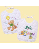 Wouldn't your baby love to model these darling pair of bibs at mealtime?