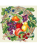 Array of Fruit - PDF: Our Fruit and Berry Wreath is a celebration of the harvest and autumn colors! A thicket of berries is scattered among rich red apples, golden pears, and grapes to welcome the season of thanks. Makes a truly unique gift for Thanksgiving, Halloween, weddings and housewarmings.
