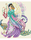 Angel of Fantasy - PDF: This ethereal angel brings creativity and inspiration!
Dressed in jewel tones, this angel is carrying rubies and orchids next to a elegant peacock.

