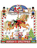 December Delights Carousel Horse - PDF: Hop aboard for a fun-filled ride at Christmas -- or any time of the year. This carousel-inspired design is packed full of every Christmas cheer you can think of. Framed with presents, candy canes, nutcrackers, and topped off with Santa. This classic holiday carousel will be an heirloom for generations to come.
