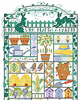 This delightful Garden Sampler is pieced like a quilt. 