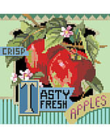 Juicy and sweet, Tasty Fresh Apples is one of four traditional crate-label style fruit motifs to add a bright splash of color to any room décor. 