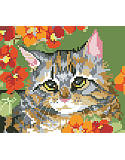 Garden Tabby Big Stitch - PDF: Serene kitty.