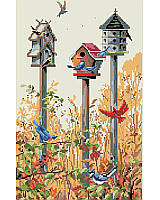 Solos are sweet but trios are terrific when it comes to birdhouses. So many birds are attracted to our architectural trio of bird houses in this dynamic design. This rustic yet vibrant piece is the perfect reminder of the beauty in nature that can be found all around. An accent piece that any bird lover will adore. 