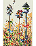 Birdhouse Trio - PDF: Solos are sweet but trios are terrific when it comes to birdhouses. So many birds are attracted to our architectural trio of bird houses in this dynamic design. This rustic yet vibrant piece is the perfect reminder of the beauty in nature that can be found all around. An accent piece that any bird lover will adore. 
