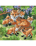 Den Mother - PDF: Add woodland charm to your home with this lovely “mother and baby foxes" piece with full coverage.
