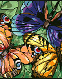 Stained Glass Butterflies - PDF: Our Stained Glass Sunflowers is a striking design by Nancy Rossi. 