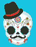 Sugar Skull Blue - PDF: For centuries, people have honored the lives of those who came before them with colorful and bright sugar skulls during Day of the Dead celebrations in Latin America. 