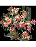 Classic Roses - PDF: A striking piece stitched on black Aida fabric, the light and dark pink roses stand out wonderfully against the black backdrop. 