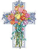 Spring Season Floral Cross - PDF: Celebrate spring and rebirth with this Easter inspired pious floral cross.  
.