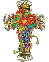 Add natural beauty and faithful feel to your décor with this fall-inspired piece.
Greet the fall season with this heartwarming chrysanthemum and grape bouquet, presented in a cheerful whicker cross design.
