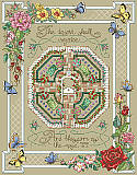 Rose Garden - PDF: Long out-of-print but back by popular demand, this charming inspirational cross stitch design features the Bible verse: The desert shall rejoice, and blossom as the rose. - Isaiah 35:1
