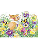 Pansy Patch Bunny - PDF: Let your free spirit blossom with this beautiful Pansy Patch counted cross stitch.
Add a sweet touch to your home with this lovely bunny peeking out of a colorful pansy patch by Linda Gillum.
Makes a wonderful gift for Easter, Mother's Day or just because you like bunnies!
