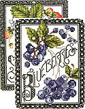 Blackwork Berries - Kit: "Blackwork Berries", comes in a set of two. What is a strawberry without a blueberry? The set will accent any room in your house, or give to someone special as a gift. 