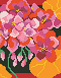 Vivid Geraniums Big Stitch - PDF : PDF ChartBright and vivid geraniums will burst off of this big stitch design.