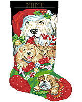 Soft and oh-so-huggable, these cute, cuddly puppies are sure to attract the attention of Santa! This piece would make a great gift for any dog lover or beloved pet!
