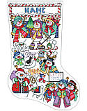 Snowmen Sampler Stocking - PDF: Create a stocking that will be treasured for generations.