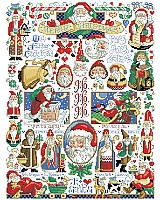Whether you call him Kris Kringle or père Noël, Santa is beloved all over the world.
Watch him up on the roof top or as he dashes away in his sleigh.
There's a design for everyone in this beautiful sampler by Sandy Orton.
