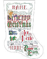 Create an angelic stocking featuring bold Christmas lettering with lovely swirling accents. The 'write' way to celebrate the holiday season, with graphic style.

