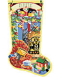 All Hearts Come Home Stocking - PDF: Enjoy the Christmas season as you stitch this wonderful Christmas stocking depicting hearth and home.
