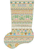 Pastel Colonial Heritage Stocking - PDF: This beautiful floral band sampler stocking makes the perfect Christmas gift! The intricate and lacy style of this timeless piece by Barbara Baatz depicts a pastel alphabet with a verse about faith from Hebrews 11:1. 
Pastel floral borders adorn this quote and can be personalized with your loved one's name, this piece is sure to become a cherished heirloom.