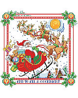 Santa flies over a cute snow-covered village in his reindeer-pulled sleigh. This exciting scene with the full moon, a sleigh full of toys makes a beautiful picture or pillow to go with that packed mantel full of Kooler Design stockings! The perfect gift for anyone who loves Christmas decor and holiday fun. And to all a good night!