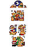 Christmas Bear Ornaments - PDF: Create five delightful teddy bear Christmas ornaments with this easy-to-follow cross stitch design. There are bears looking at Santa through the window, caroling, decorating the tree, and wrapping presents. Give as Christmas tree ornament gifts, or turn these adorable bears into a mobile for a nursery!
