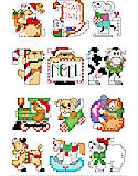 Christmas Critters Ornaments - PDF: There is no limit to the uses for these 12 adorable quick-to-finish mini ornaments by Linda Gillum. These playful ornaments could be hung on a tree, made into a garland or as a mobile in a nursery. This fun collection of designs includes some of our merriest choices, such as Santa bunnies, mice writing letters, candy cane teddy bears, and many more!
