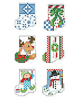 Each one of these tiny stockings is only 25 stitches tall. They will stitch up in a minute and look great adorning gifts or a tiny table top tree. 12 of the tiniest and cutest stockings to be found are by designer Linda Gillum.Marsha's Chart