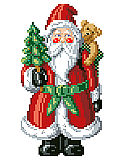 Santa Big Stitch Pillow - PDF: This unique Santa Pillow in Big Stitch is QUICK & EASY counted Cross-Stitch is sure to brighten the "Ho, Ho, Ho Season." 