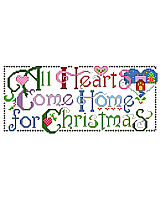 This heartfelt sentiment says it all about the holiday season. This design will look great as a stocking cuff or stitched up for someone special and wrapped under the tree. The graphic simplicity of the lettering and the bright colors make this an eye catching piece.