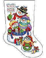 This precious Snow Folk family stocking design will delight anyone who loves to share in the festivities of the season.