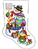 Snow Folks Stocking - PDF: This precious Snow Folk family stocking design will delight anyone who loves to share in the festivities of the season.