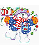 Joyful Snowman Big Stitch - PDF: Jump for joy when trimming the tree with colorful lights and hear the bells for a magical holiday season. This Joyful Snowman in Big Stitch is sure to light up many holiday memories. 