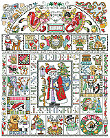 Our Folk Art Christmas Sampler is packed full of every Christmas motif you can think of. This country folk art style design by Barbara Baatz Hillman will be an heirloom for generations to come.