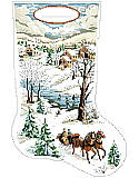Winter Scene Stocking - PDF : They are reminiscent of Currier and Ives designs from long ago. This charming set will look beautiful on your mantle.