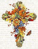 Fall Floral Cross - PDF: A beautiful reminder of one’s faith.